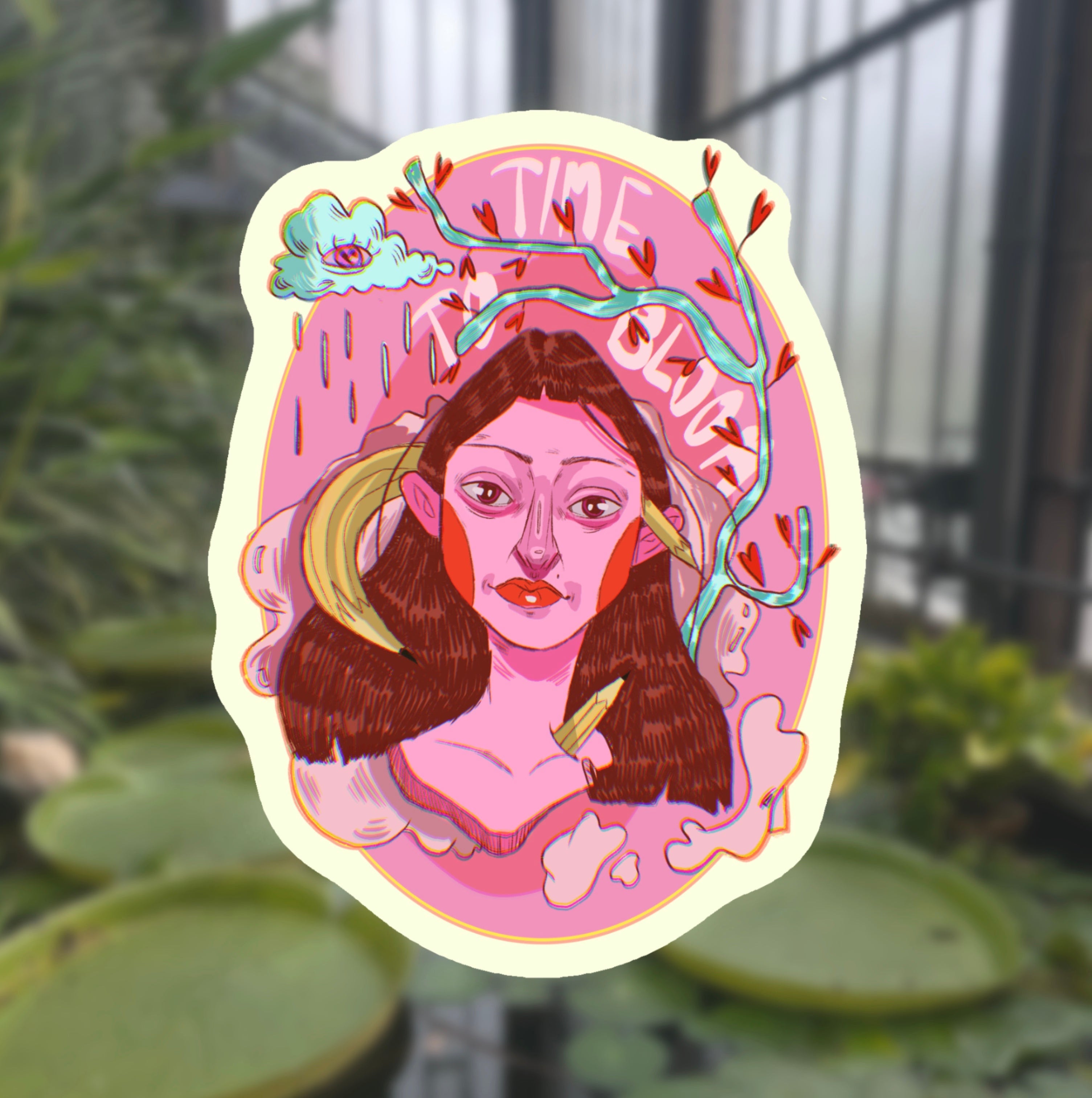 Time to bloom sticker